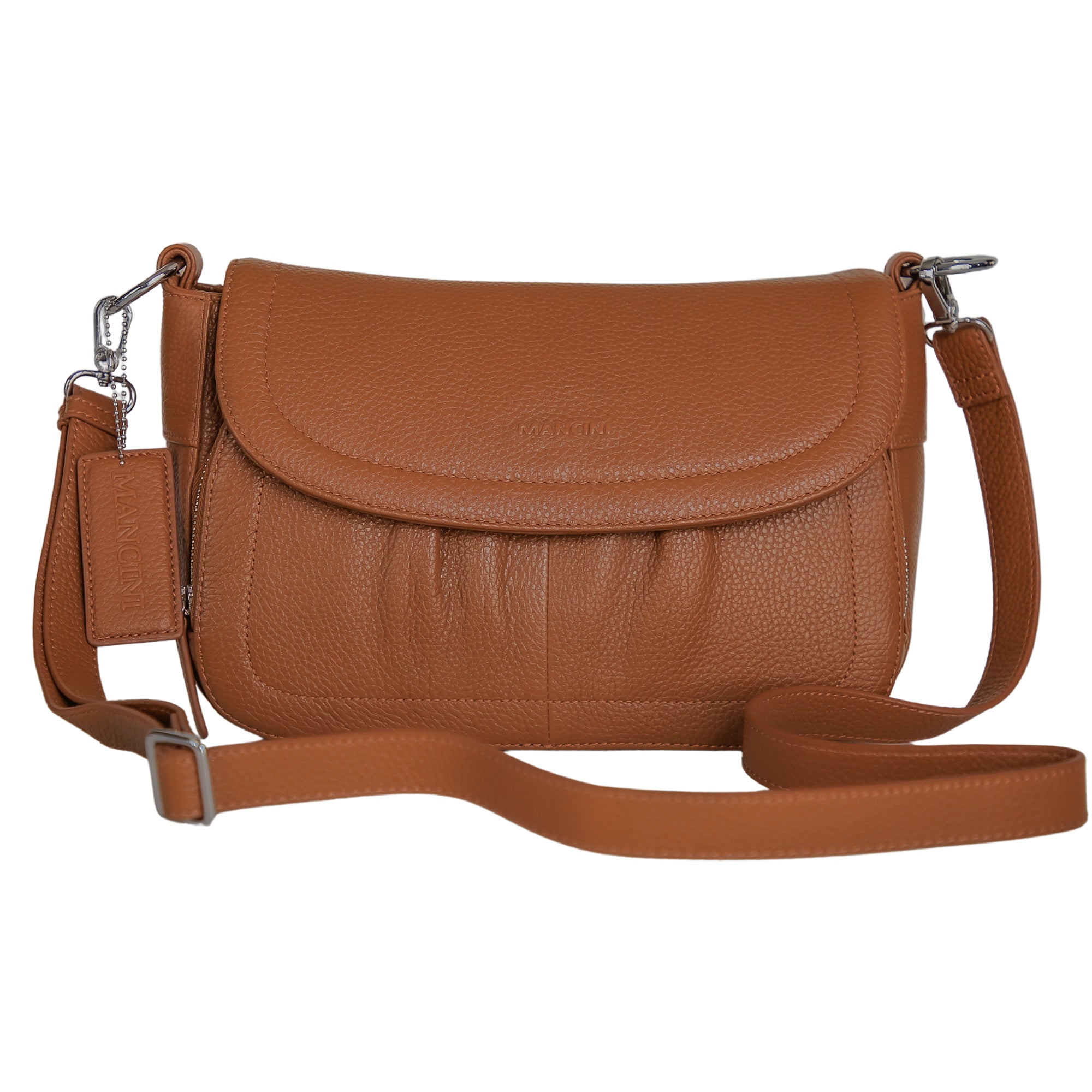 Mancini Cross-Body Bag Camel Mancini Charlotte Crossbody Organizer Handbag