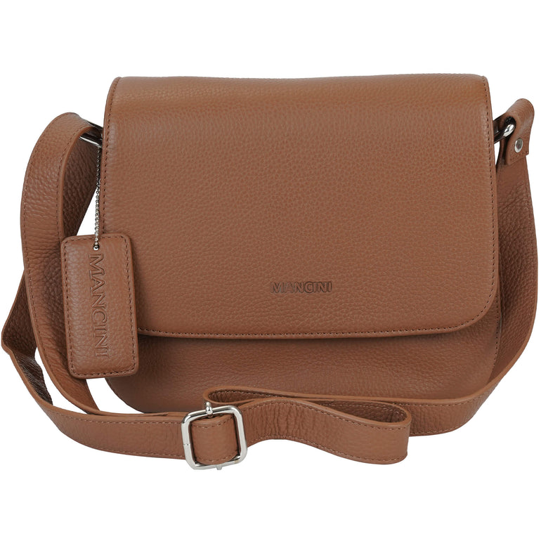 Mancini Cross-Body Bag Camel Mancini Pebbled Alison Crossbody Handbag