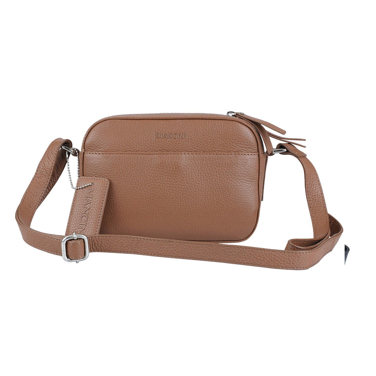 Mancini Cross-Body Bag Camel Mancini Pebbled Clara Small Crossbody Bag