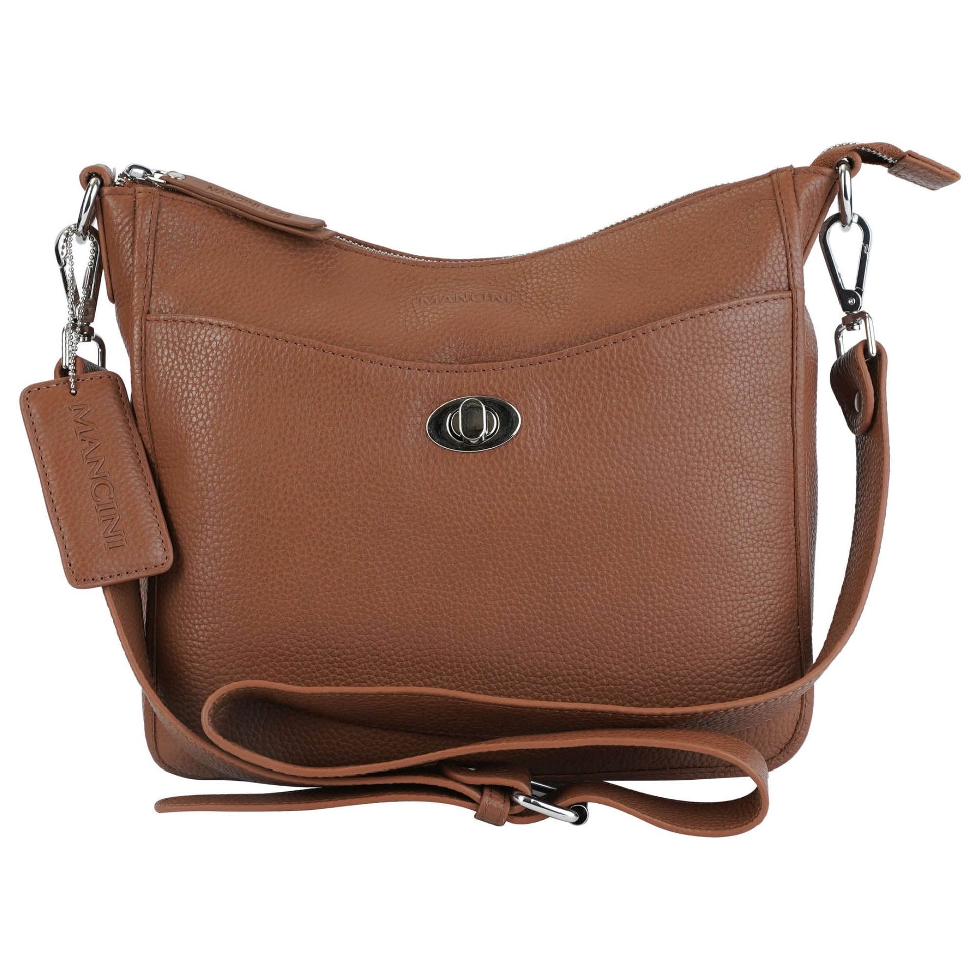 Mancini Cross-Body Bag Camel Mancini Pebbled Elizabeth Crossbody Handbag