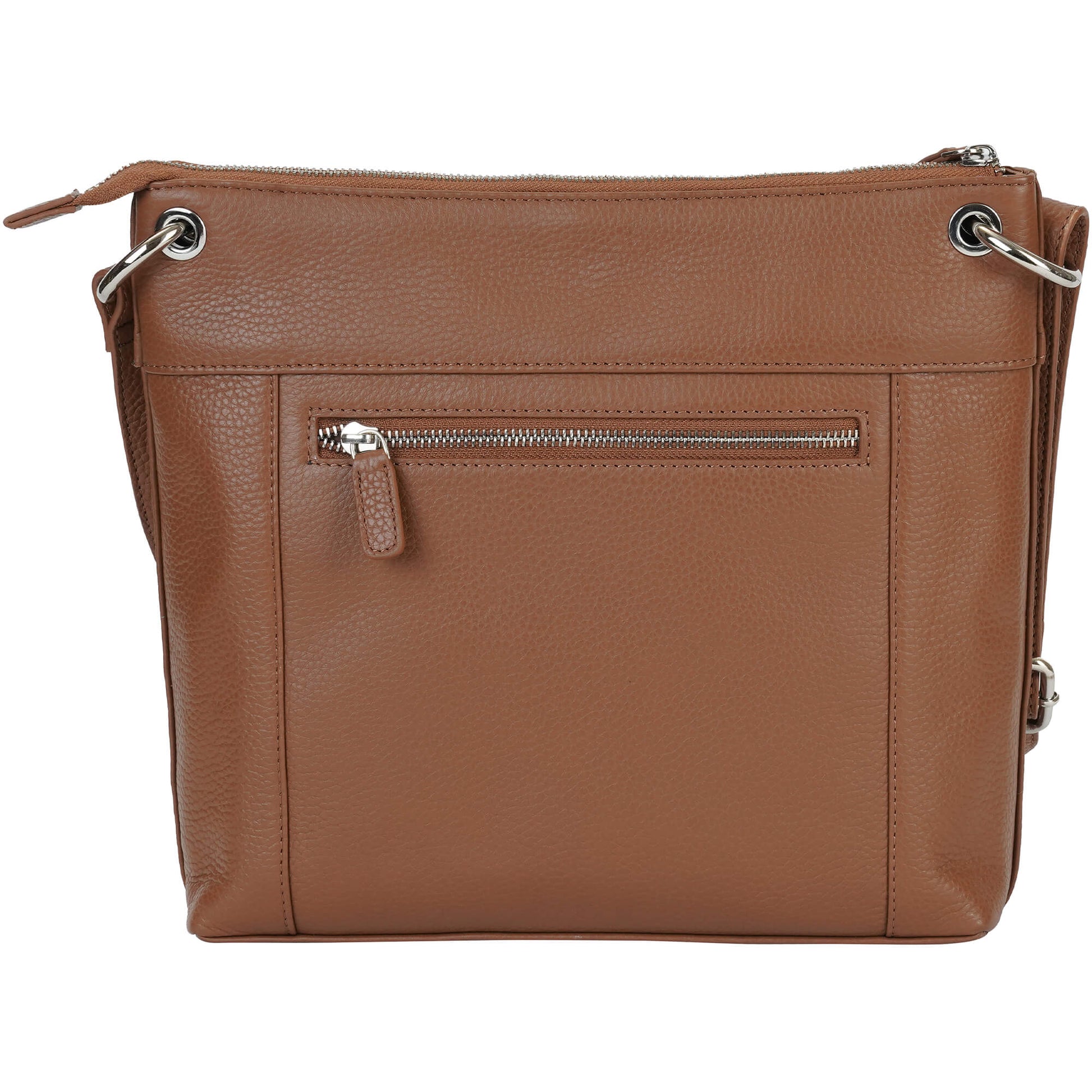 Mancini Cross-Body Bag Camel Mancini Pebbled Trish Crossbody Handbag with Organizer