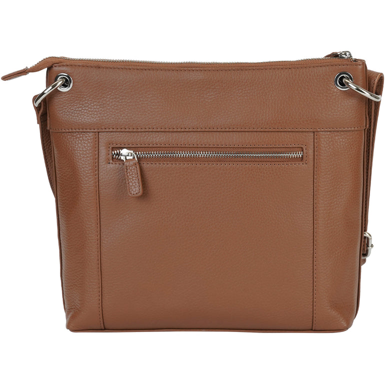 Mancini Cross-Body Bag Camel Mancini Pebbled Trish Crossbody Handbag with Organizer
