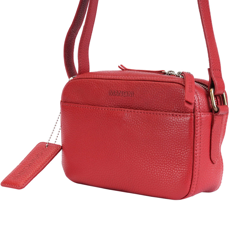Mancini Cross-Body Bag Mancini Pebbled Clara Small Crossbody Bag