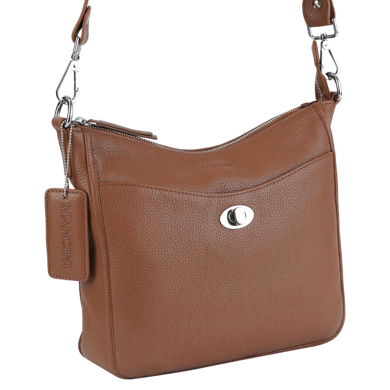 Mancini Cross-Body Bag Mancini Pebbled Elizabeth Crossbody Handbag