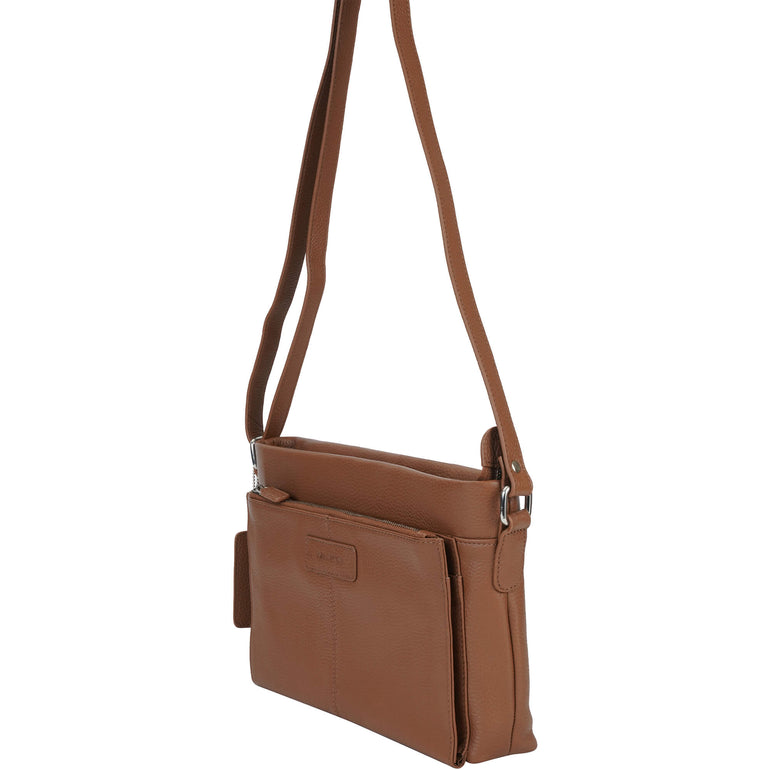 Mancini Cross-Body Bag Mancini Pebbled Loretta Crossbody Handbag with Organizer