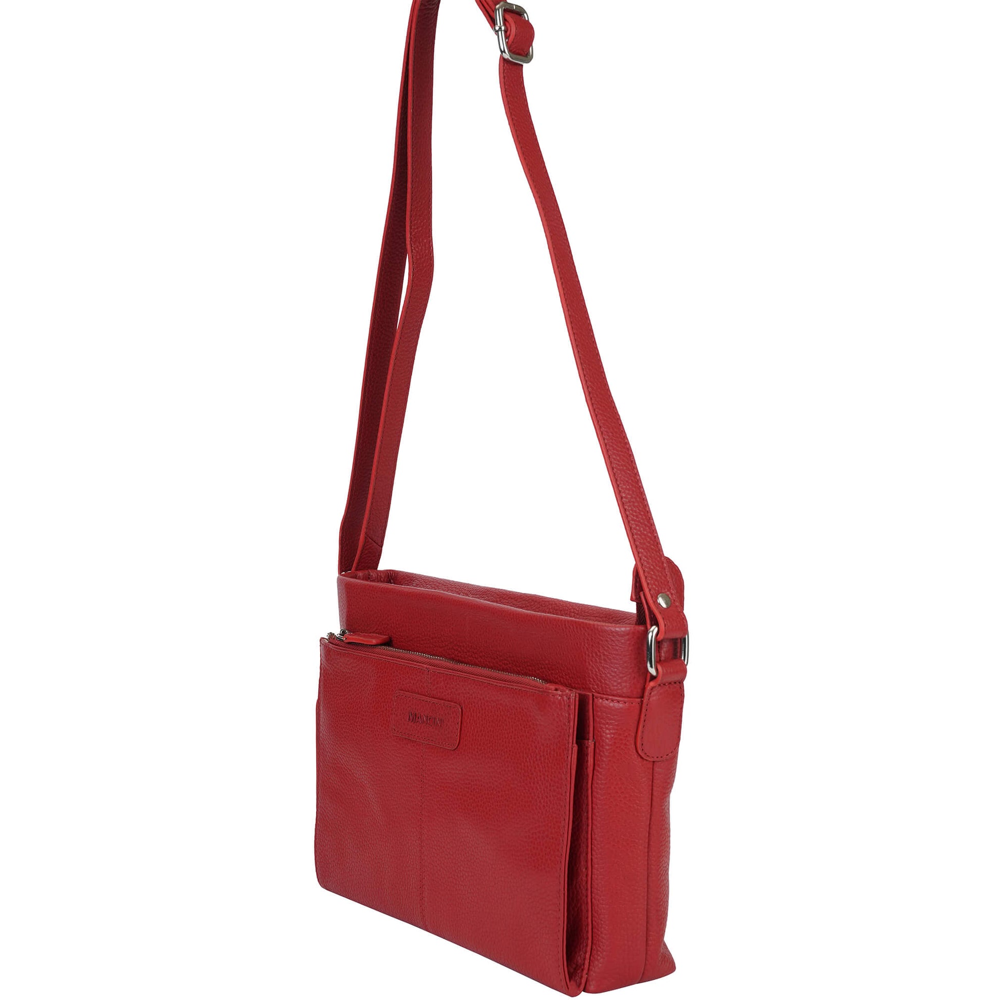 Mancini Cross-Body Bag Mancini Pebbled Loretta Crossbody Handbag with Organizer