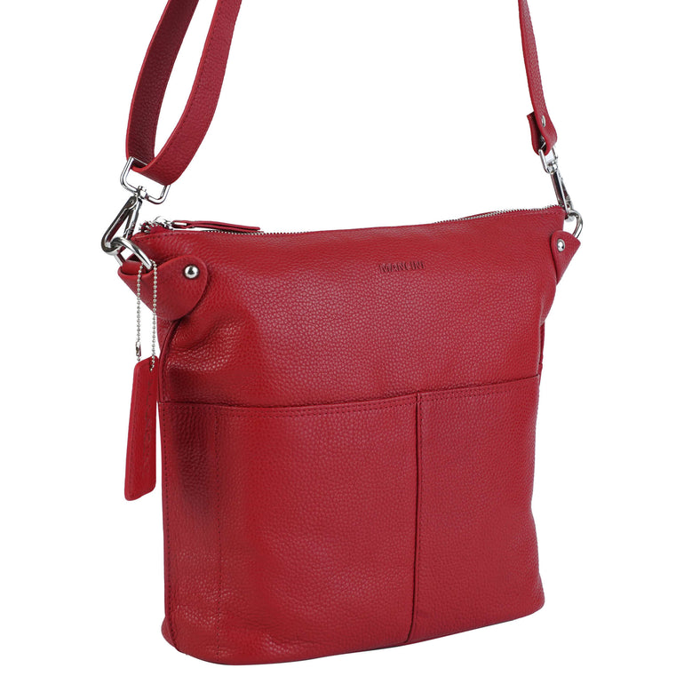 Mancini Cross-Body Bag Mancini Pebbled Susan Crossbody Hobo