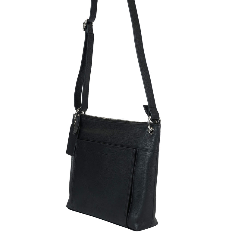 Mancini Cross-Body Bag Mancini Pebbled Trish Crossbody Handbag with Organizer