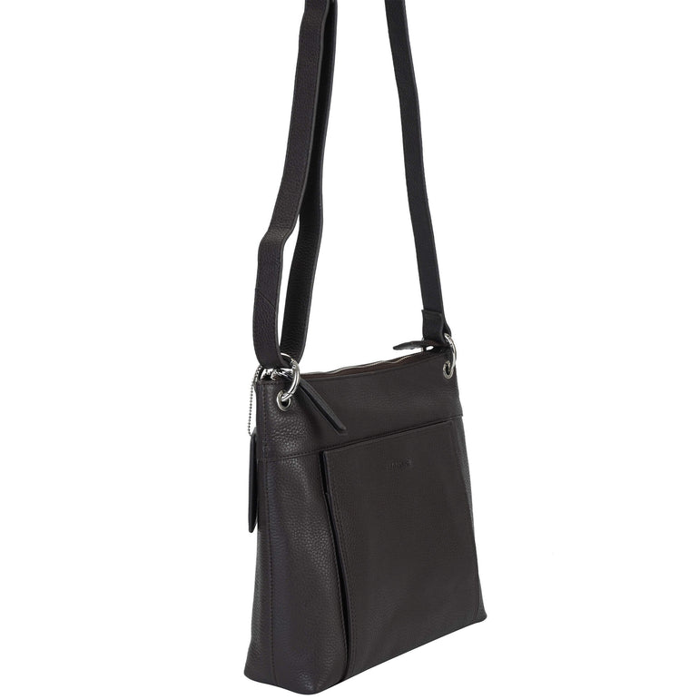 Mancini Cross-Body Bag Mancini Pebbled Trish Crossbody Handbag with Organizer