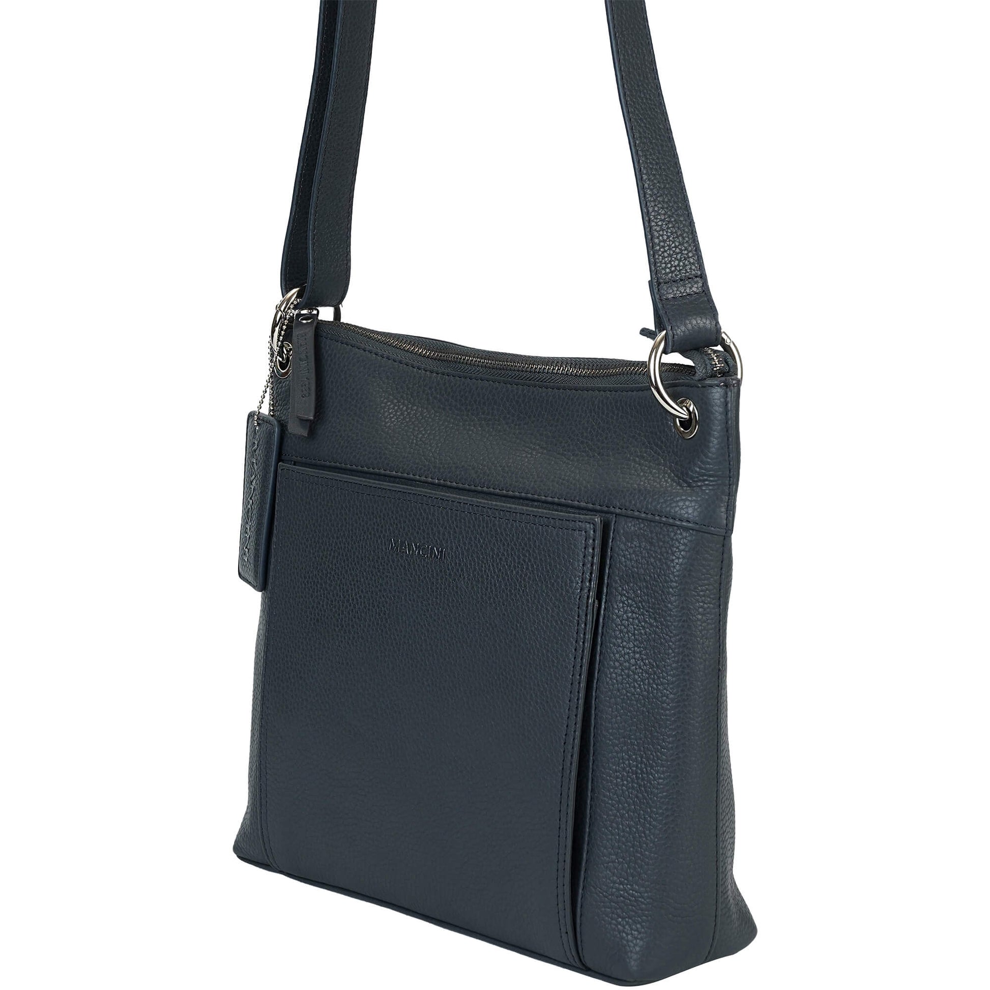 Mancini Cross-Body Bag Mancini Pebbled Trish Crossbody Handbag with Organizer