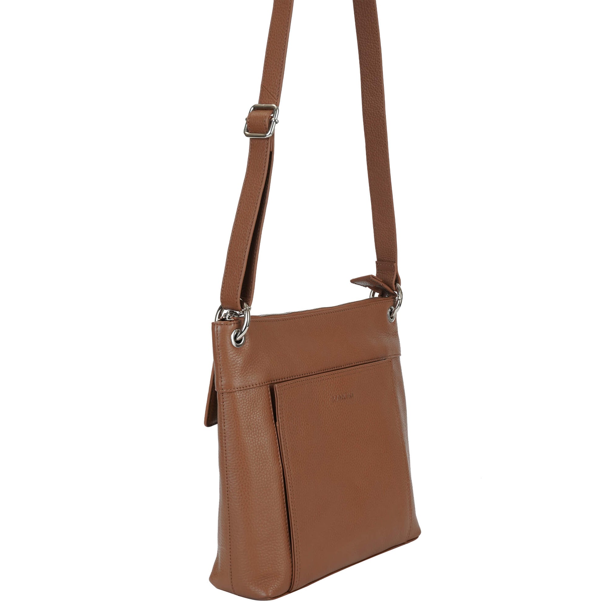 Mancini Cross-Body Bag Mancini Pebbled Trish Crossbody Handbag with Organizer