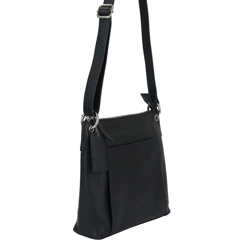 Mancini Cross-Body Bag Mancini Pebbled Trish Crossbody Handbag with Organizer