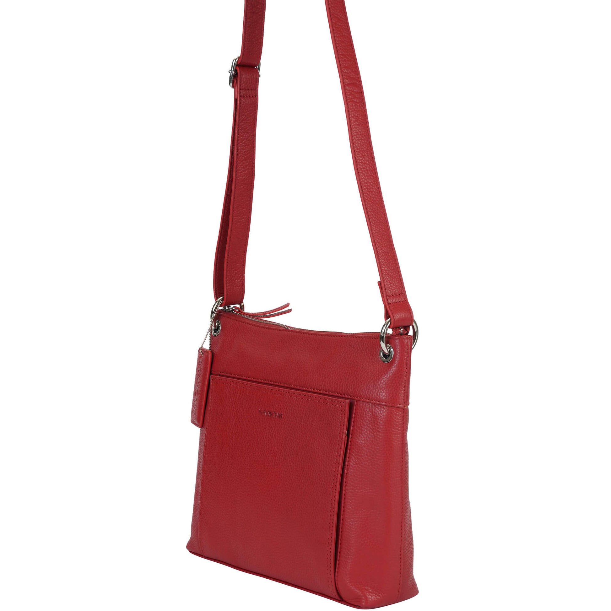 Mancini Cross-Body Bag Mancini Pebbled Trish Crossbody Handbag with Organizer