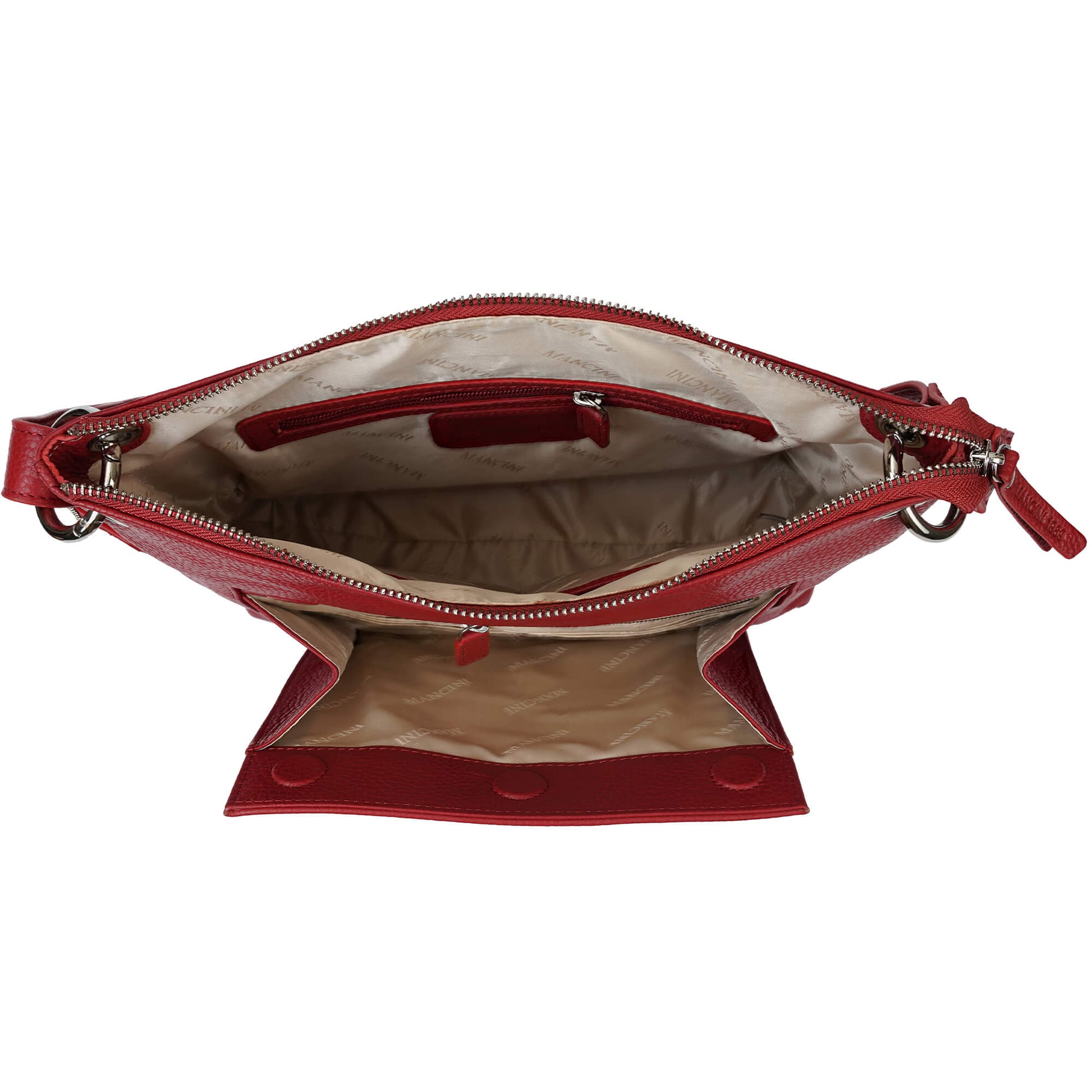 Mancini Cross-Body Bag Mancini Pebbled Trish Crossbody Handbag with Organizer