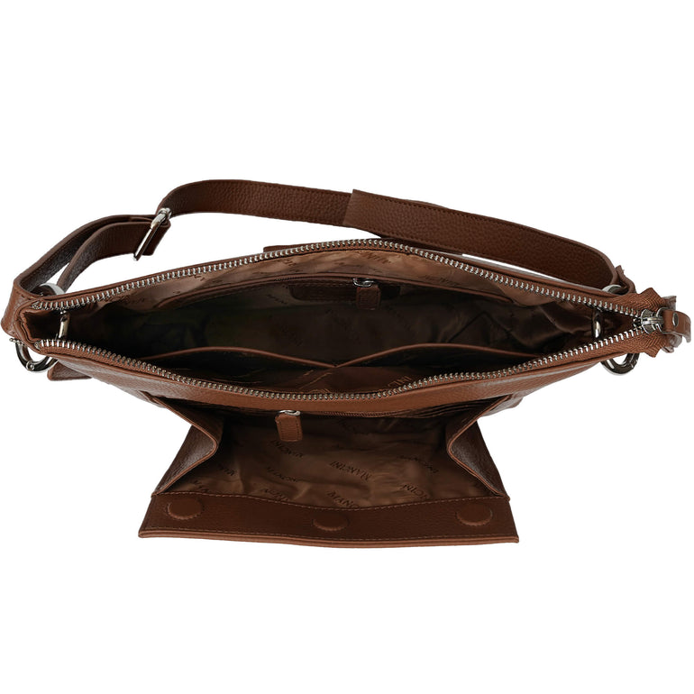 Mancini Cross-Body Bag Mancini Pebbled Trish Crossbody Handbag with Organizer