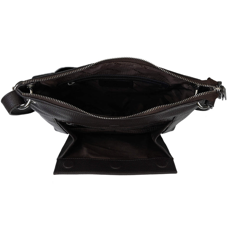 Mancini Cross-Body Bag Mancini Pebbled Trish Crossbody Handbag with Organizer