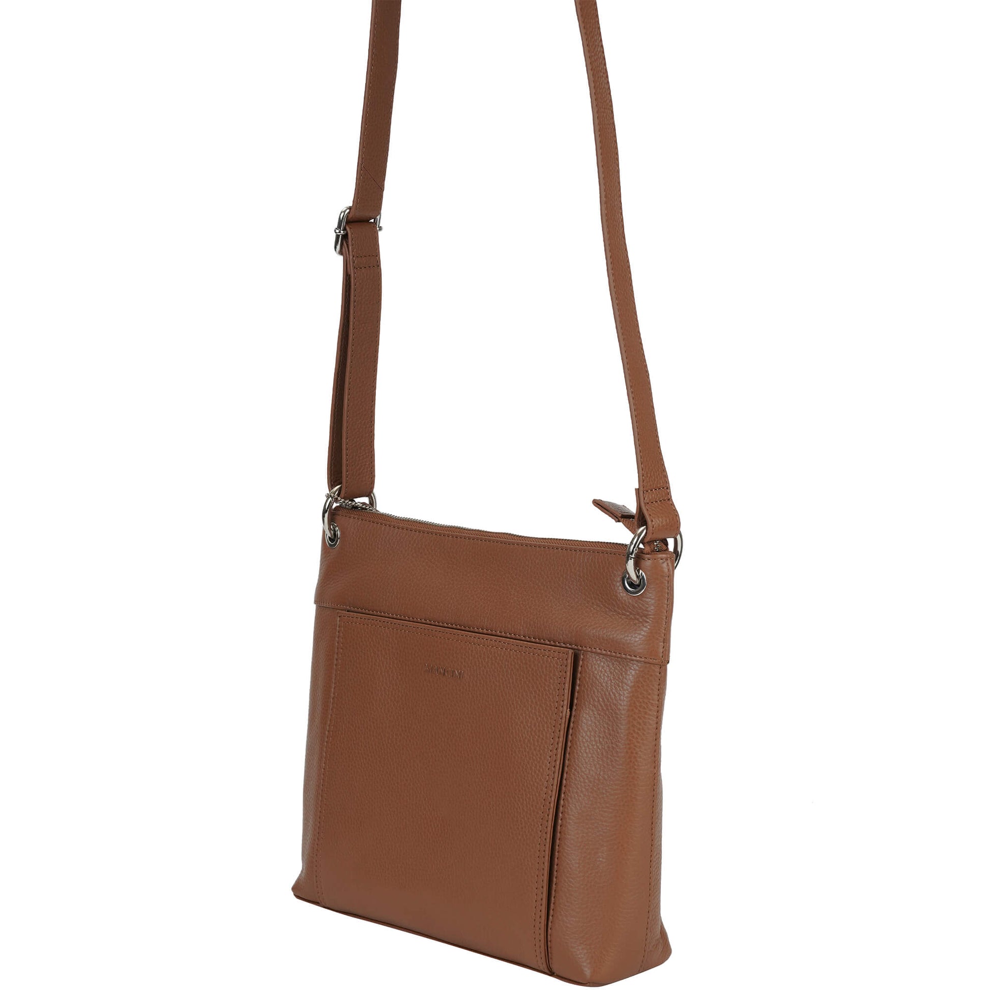 Mancini Cross-Body Bag Mancini Pebbled Trish Crossbody Handbag with Organizer