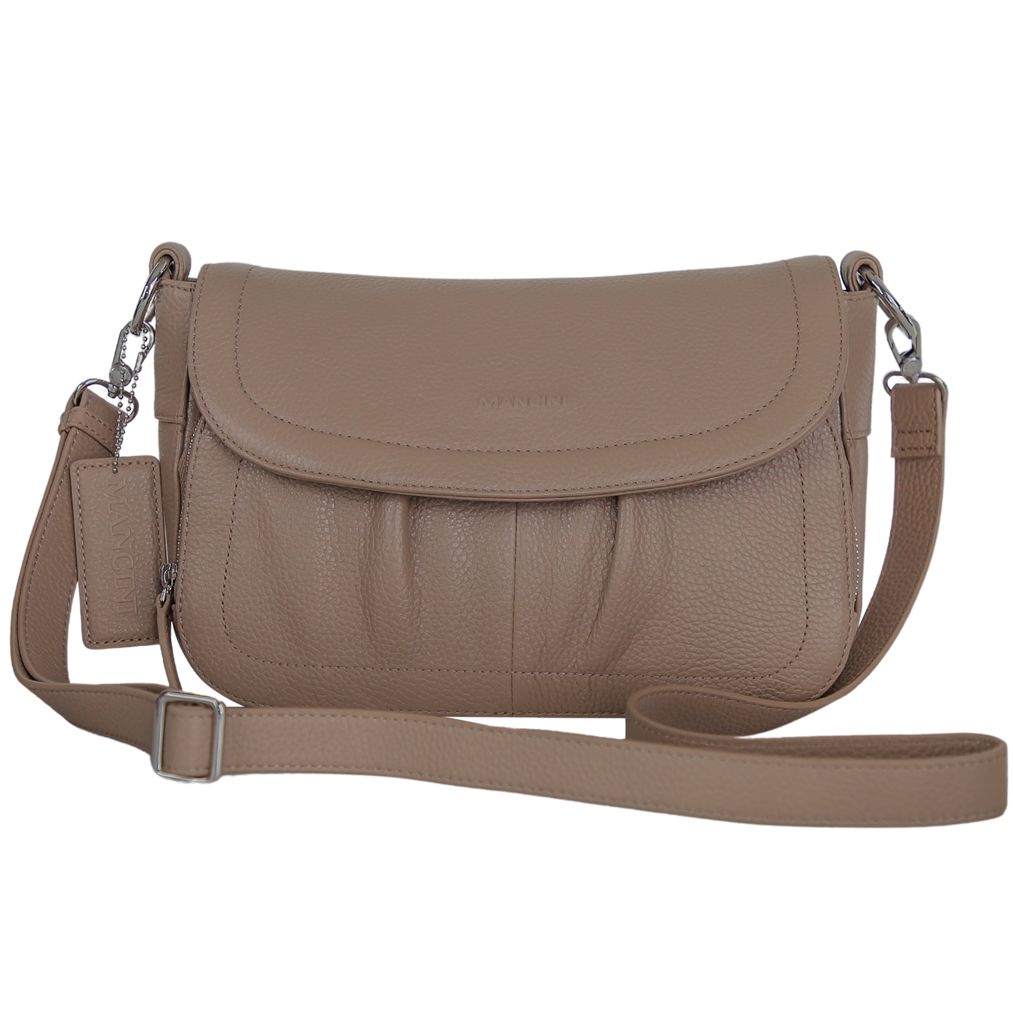 Mancini Cross-Body Bag Mushroom Mancini Charlotte Crossbody Organizer Handbag
