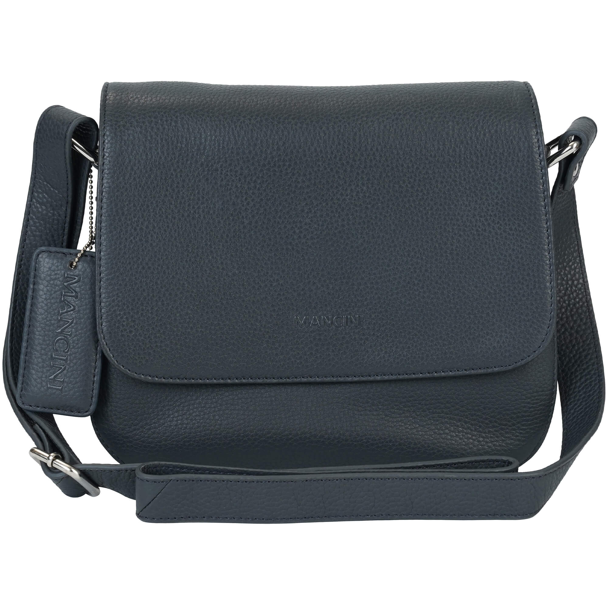 Mancini Cross-Body Bag Navy Mancini Pebbled Alison Crossbody Handbag