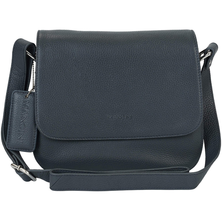 Mancini Cross-Body Bag Navy Mancini Pebbled Alison Crossbody Handbag