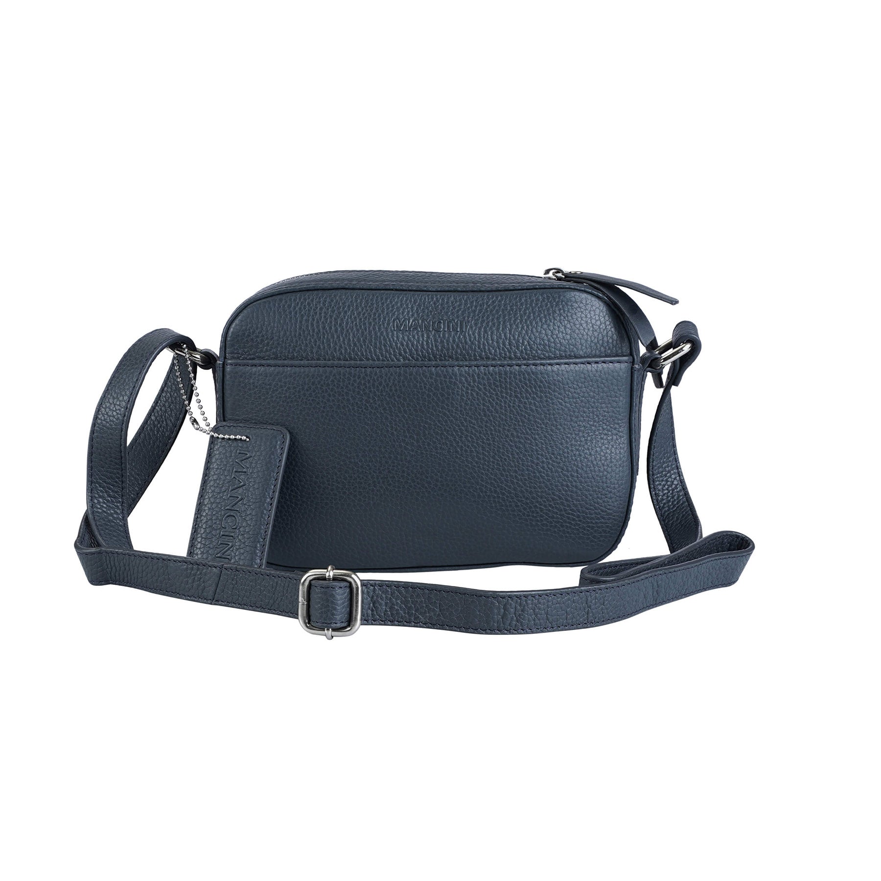 Mancini Cross-Body Bag Navy Mancini Pebbled Clara Small Crossbody Bag