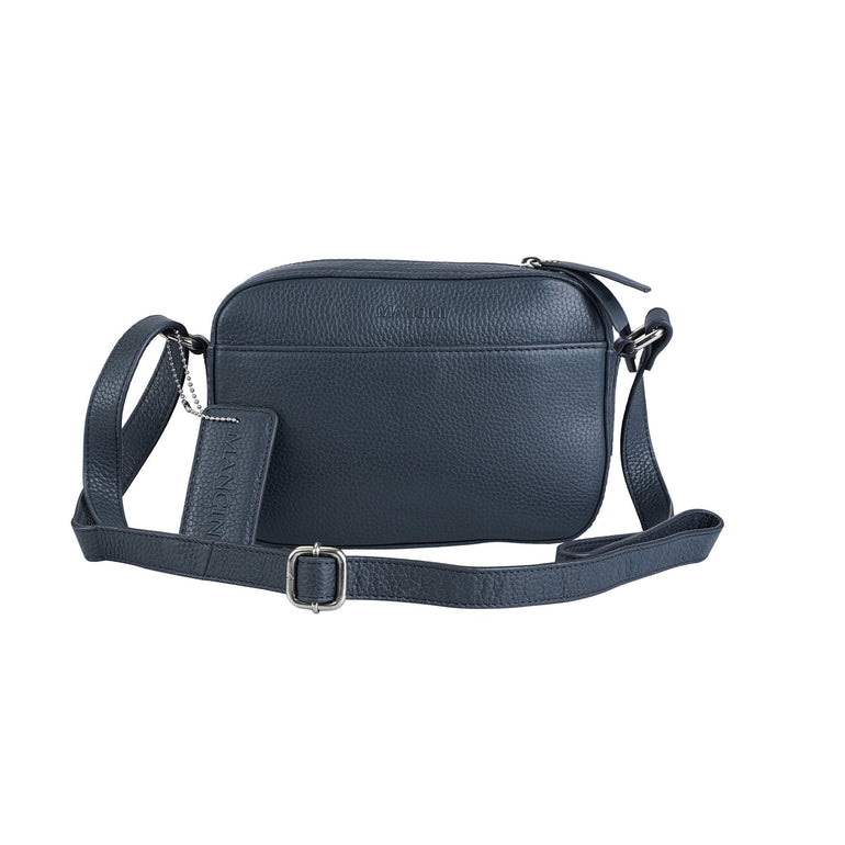 Mancini Cross-Body Bag Navy Mancini Pebbled Clara Small Crossbody Bag