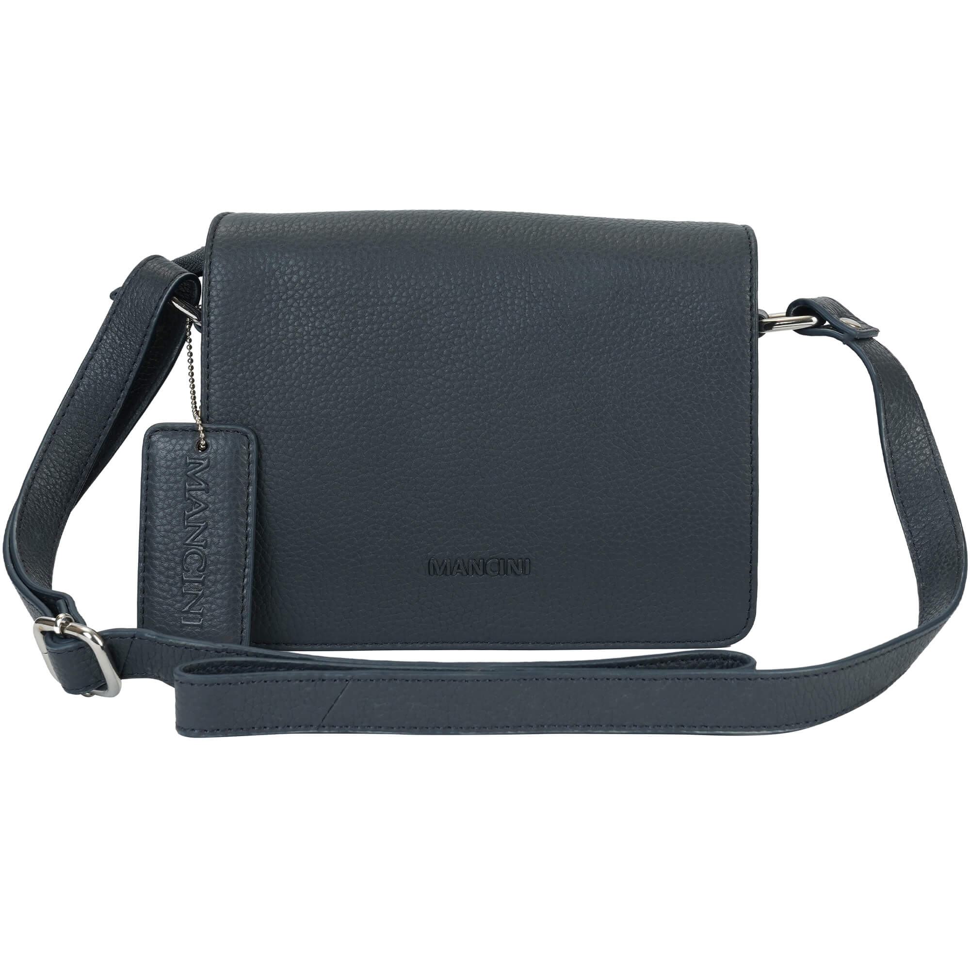 Mancini Cross-Body Bag Navy Mancini Pebbled Connie Small Crossbody Handbag
