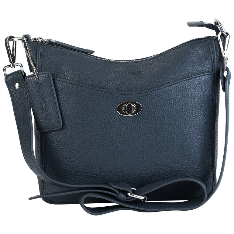 Mancini Cross-Body Bag Navy Mancini Pebbled Elizabeth Crossbody Handbag