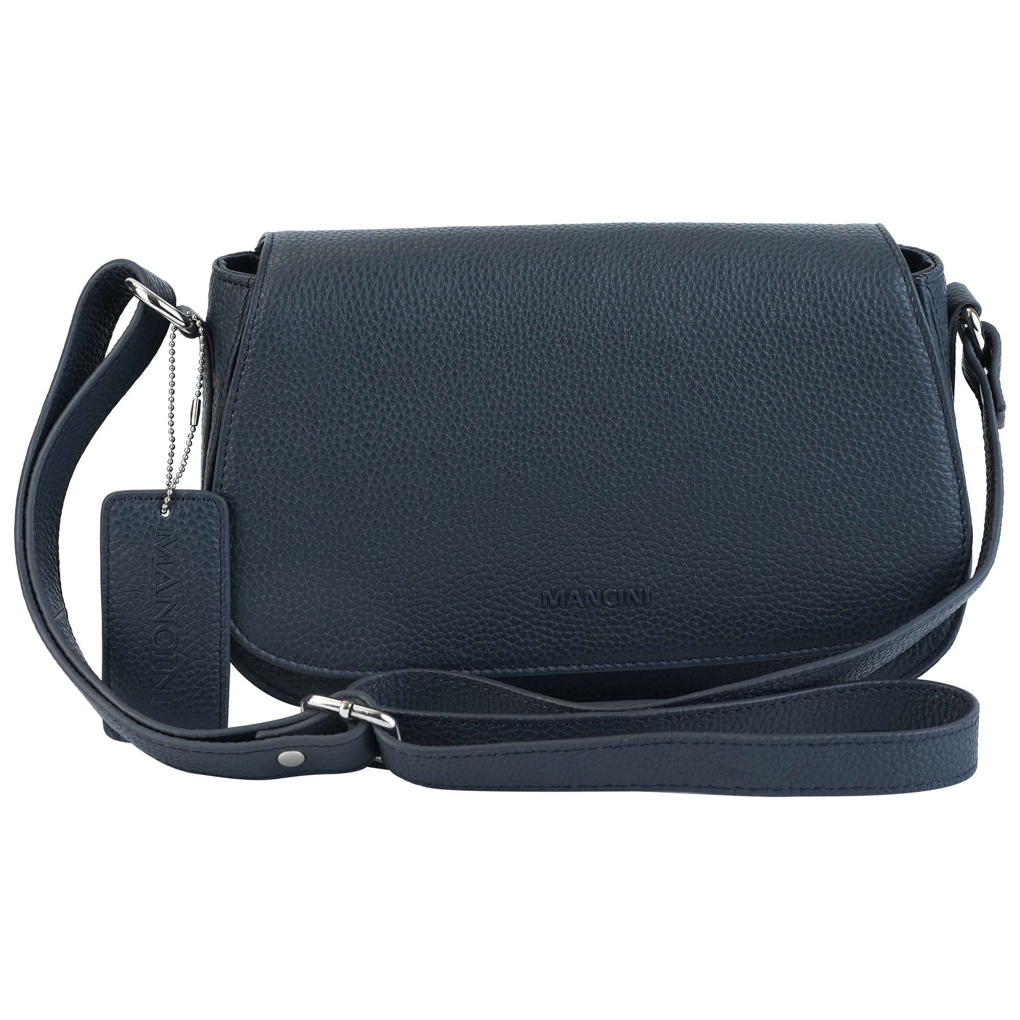 Mancini Cross-Body Bag Navy Mancini Pebbled Isabella Crossbody Handbag