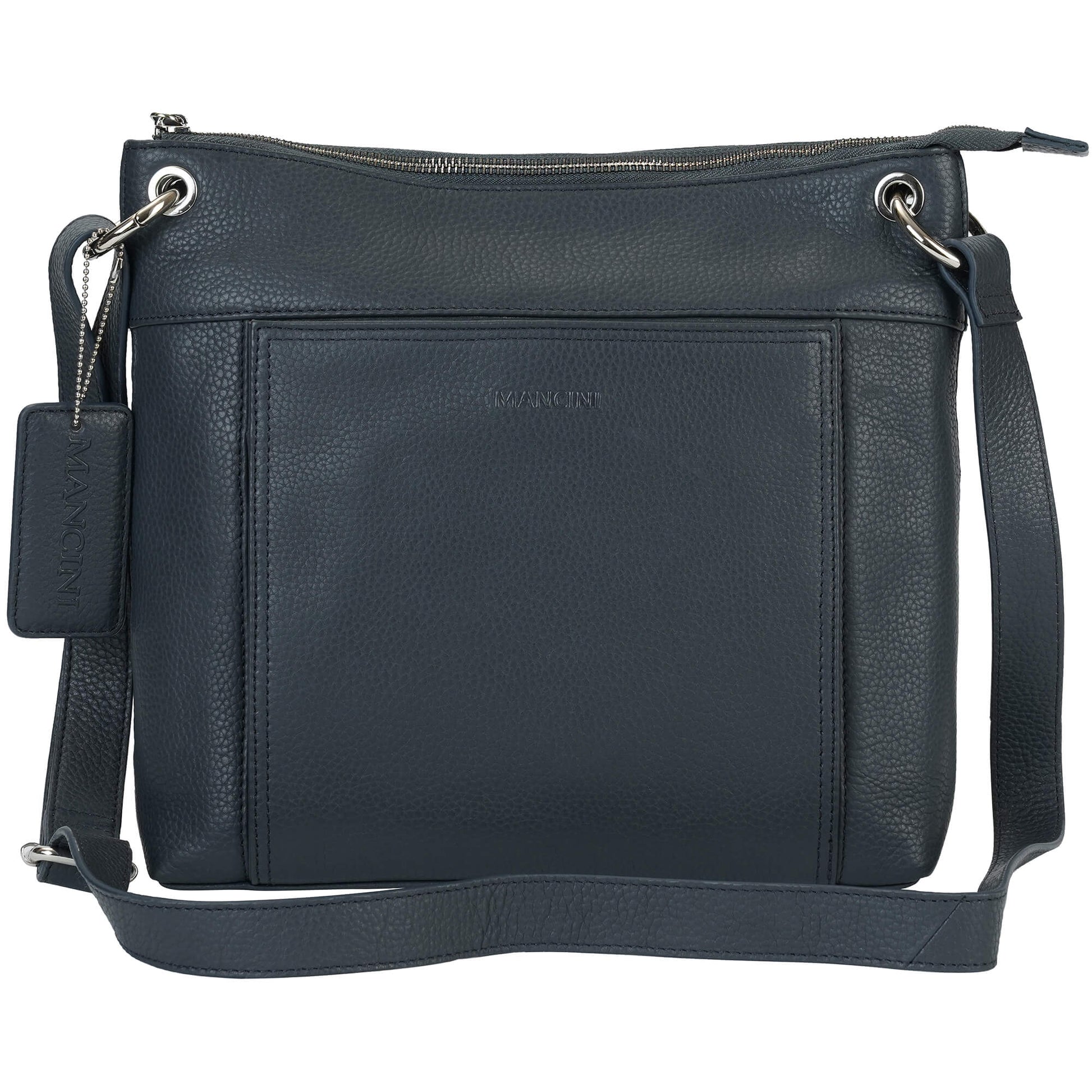 Mancini Cross-Body Bag Navy Mancini Pebbled Trish Crossbody Handbag with Organizer