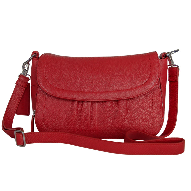 Mancini Cross-Body Bag Red Mancini Charlotte Crossbody Organizer Handbag