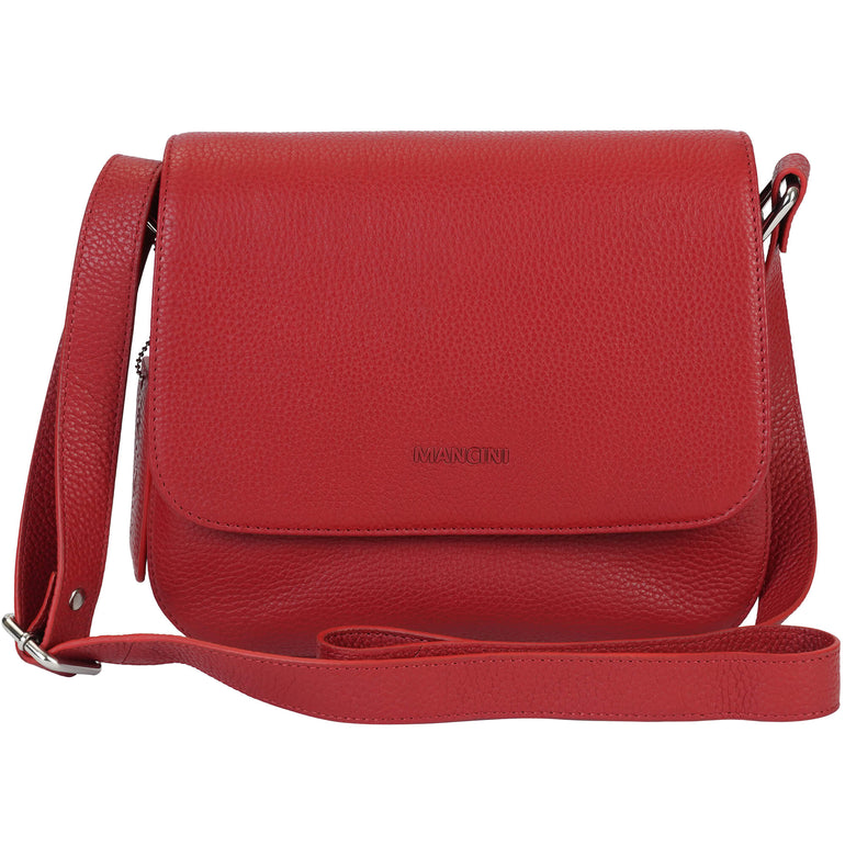 Mancini Cross-Body Bag Red Mancini Pebbled Alison Crossbody Handbag
