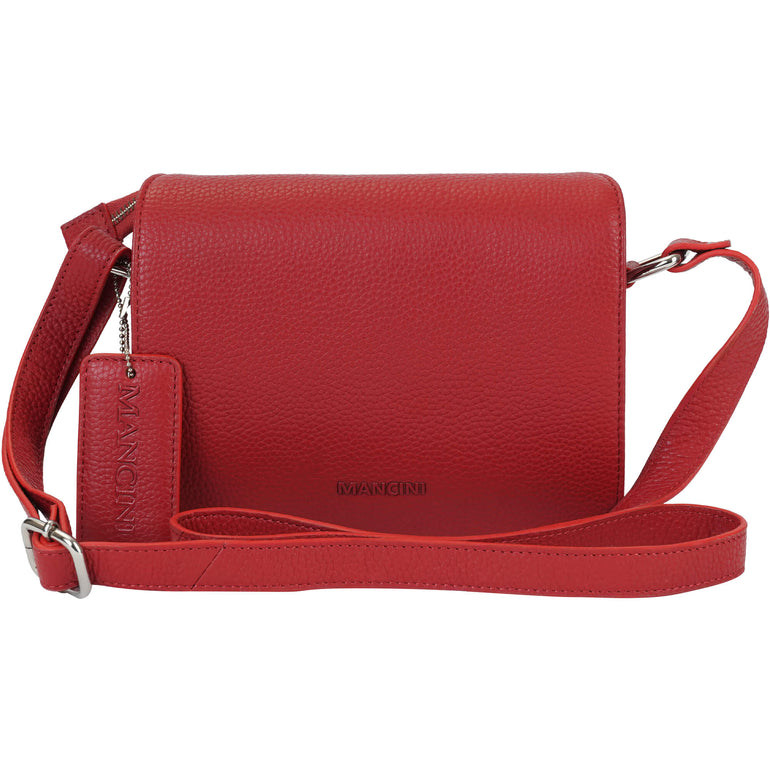 Mancini Cross-Body Bag Red Mancini Pebbled Connie Small Crossbody Handbag