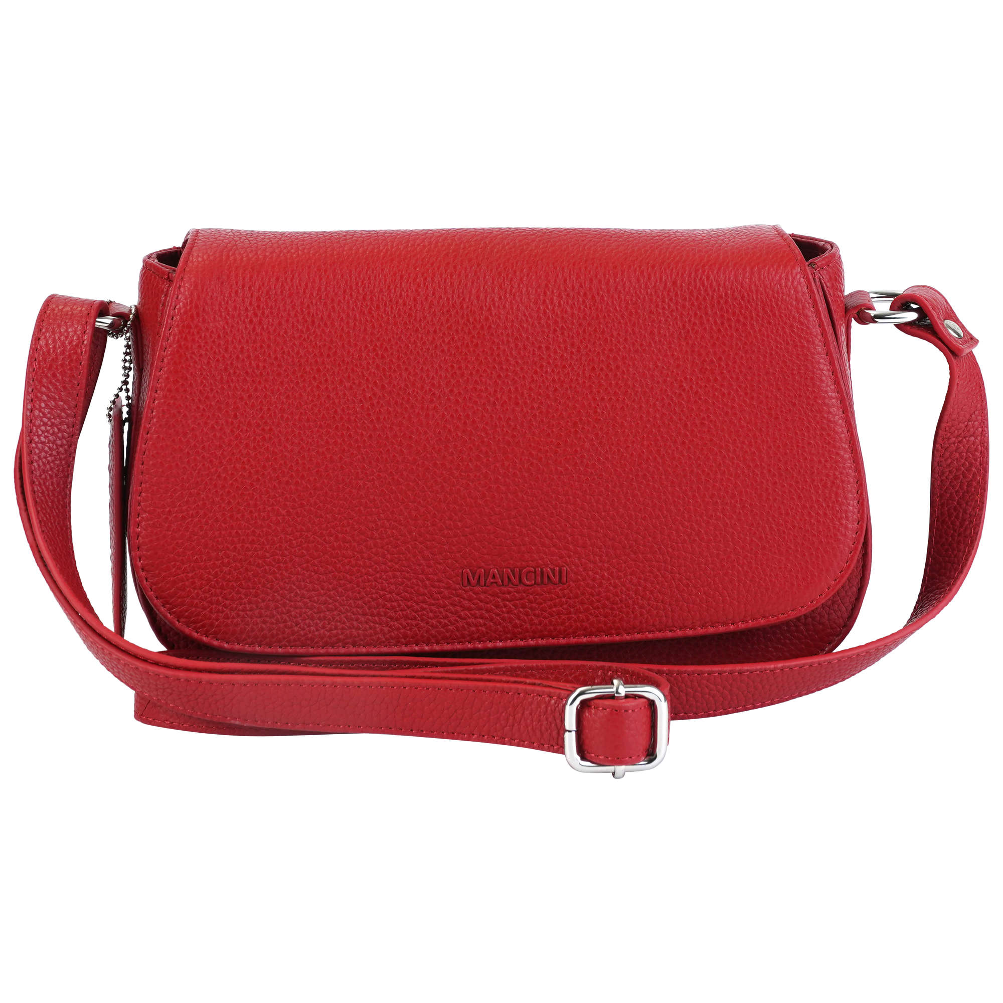 Mancini Cross-Body Bag Red Mancini Pebbled Isabella Crossbody Handbag