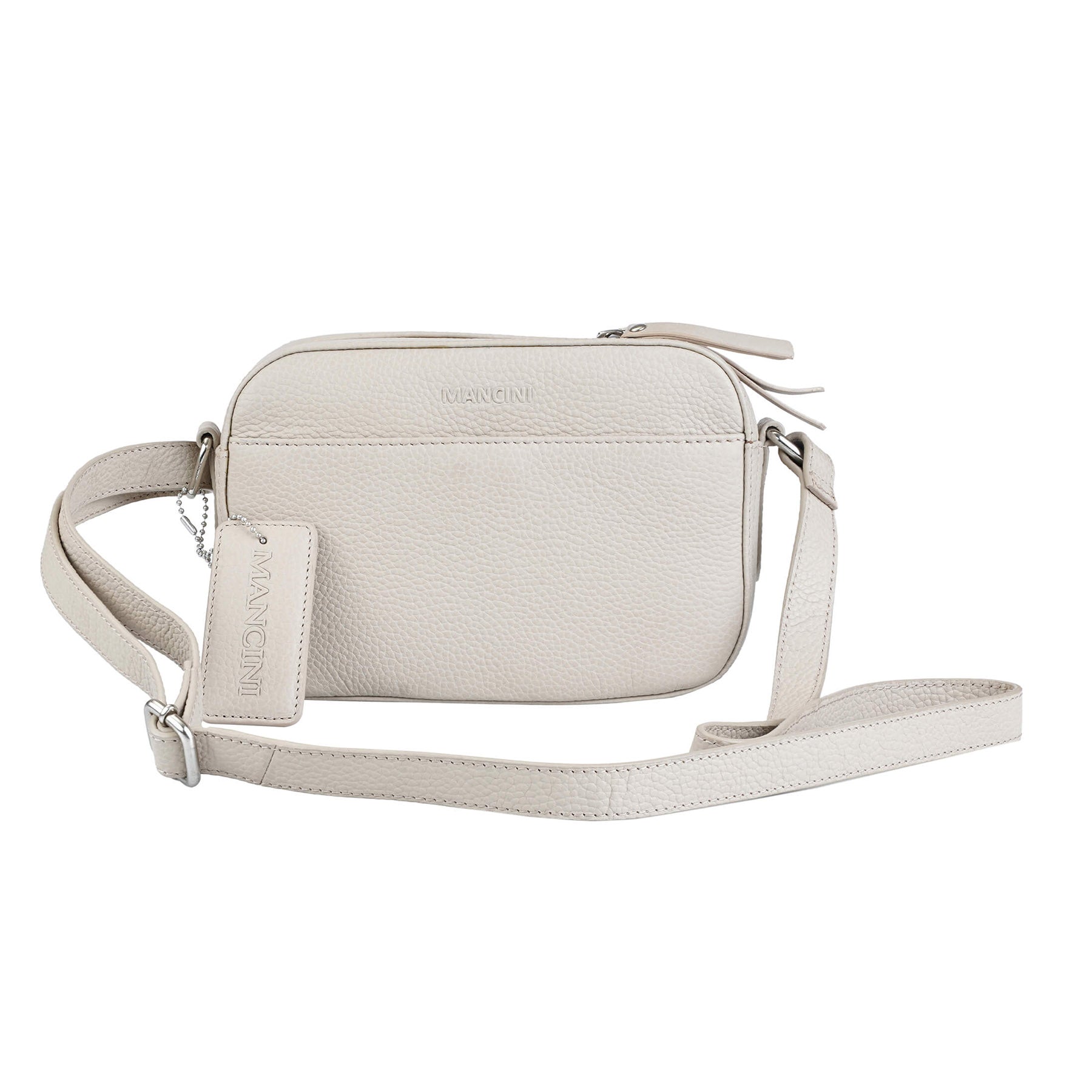 Mancini Cross-Body Bag Taupe Mancini Pebbled Clara Small Crossbody Bag