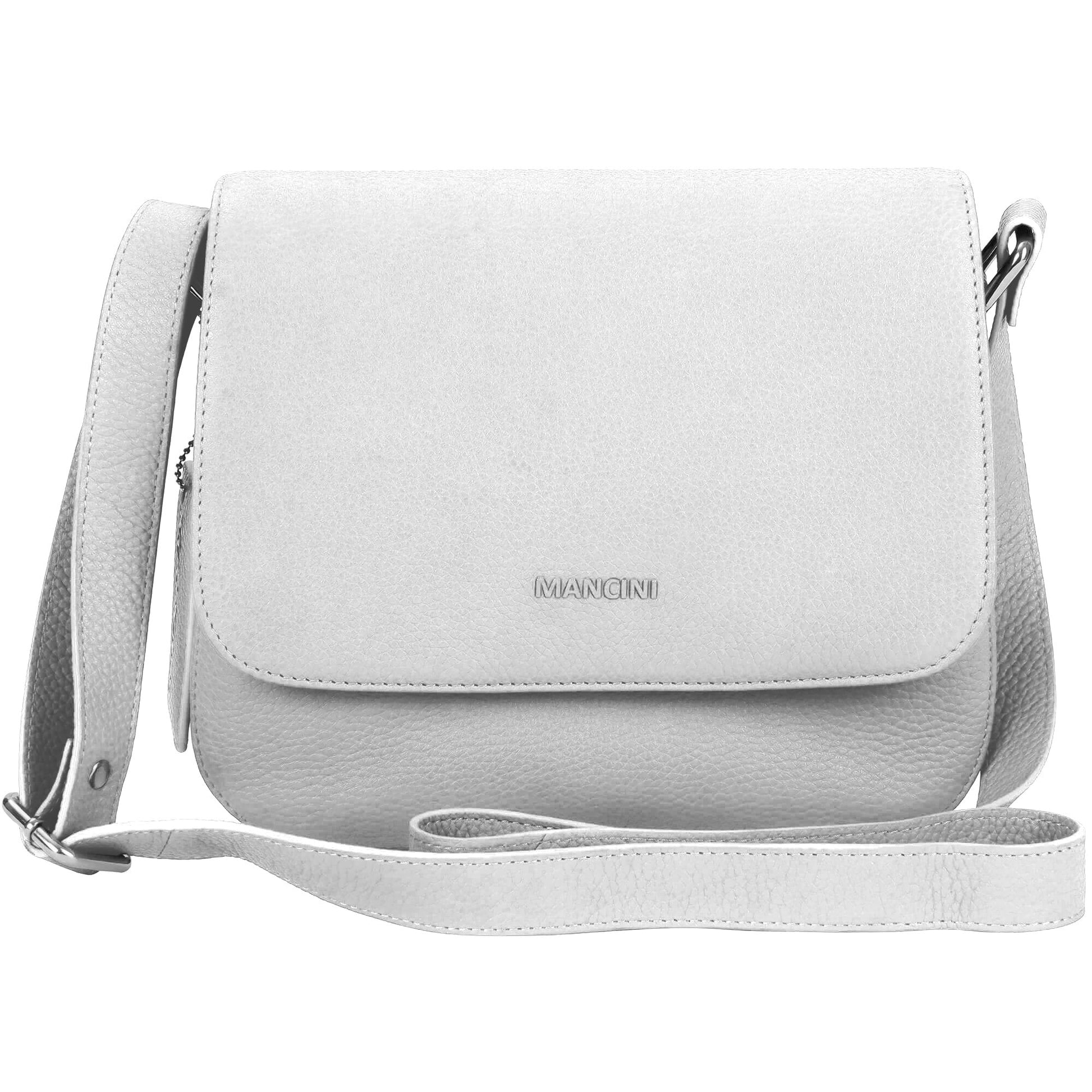 Mancini Cross-Body Bag White Mancini Pebbled Alison Crossbody Handbag