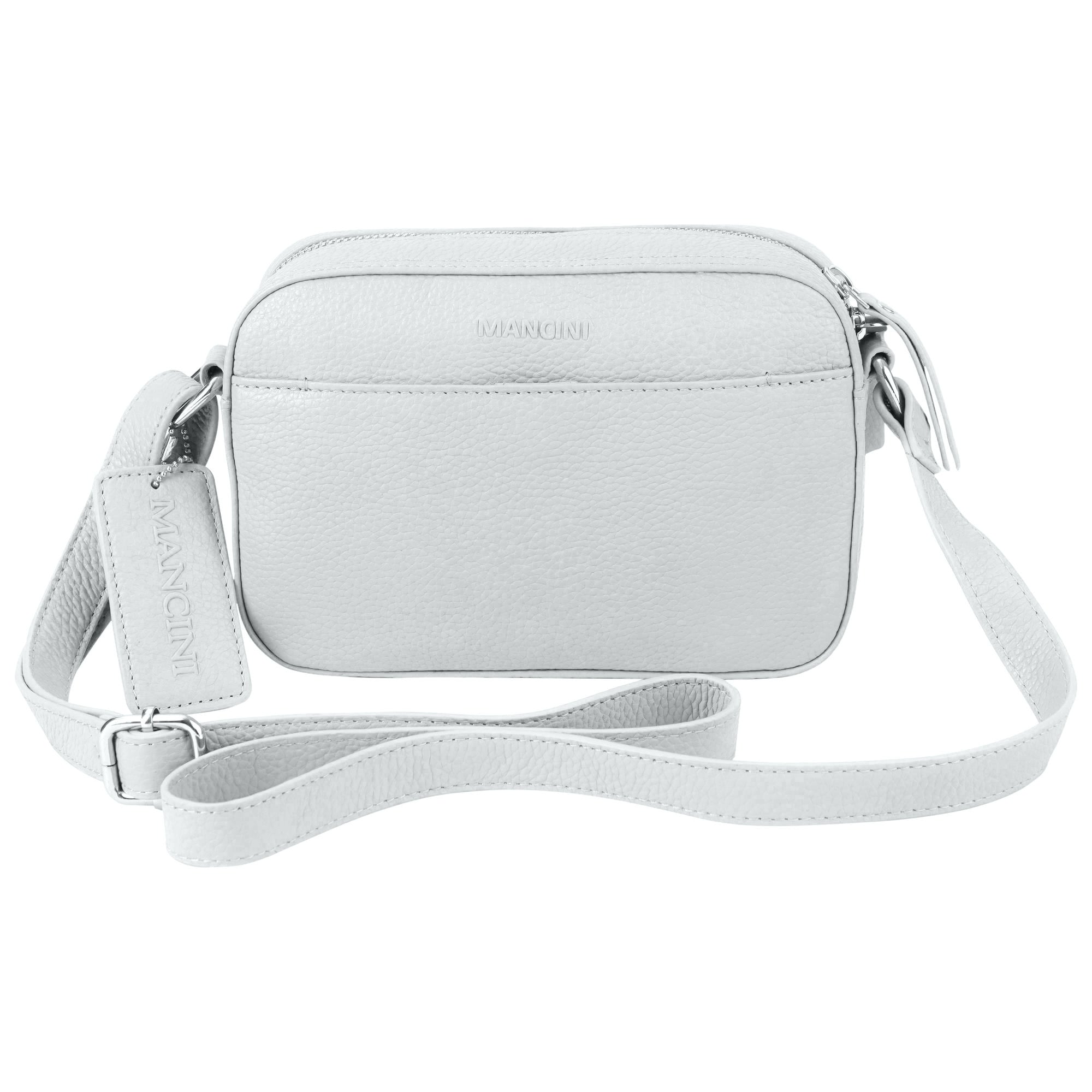 Mancini Cross-Body Bag White Mancini Pebbled Clara Small Crossbody Bag