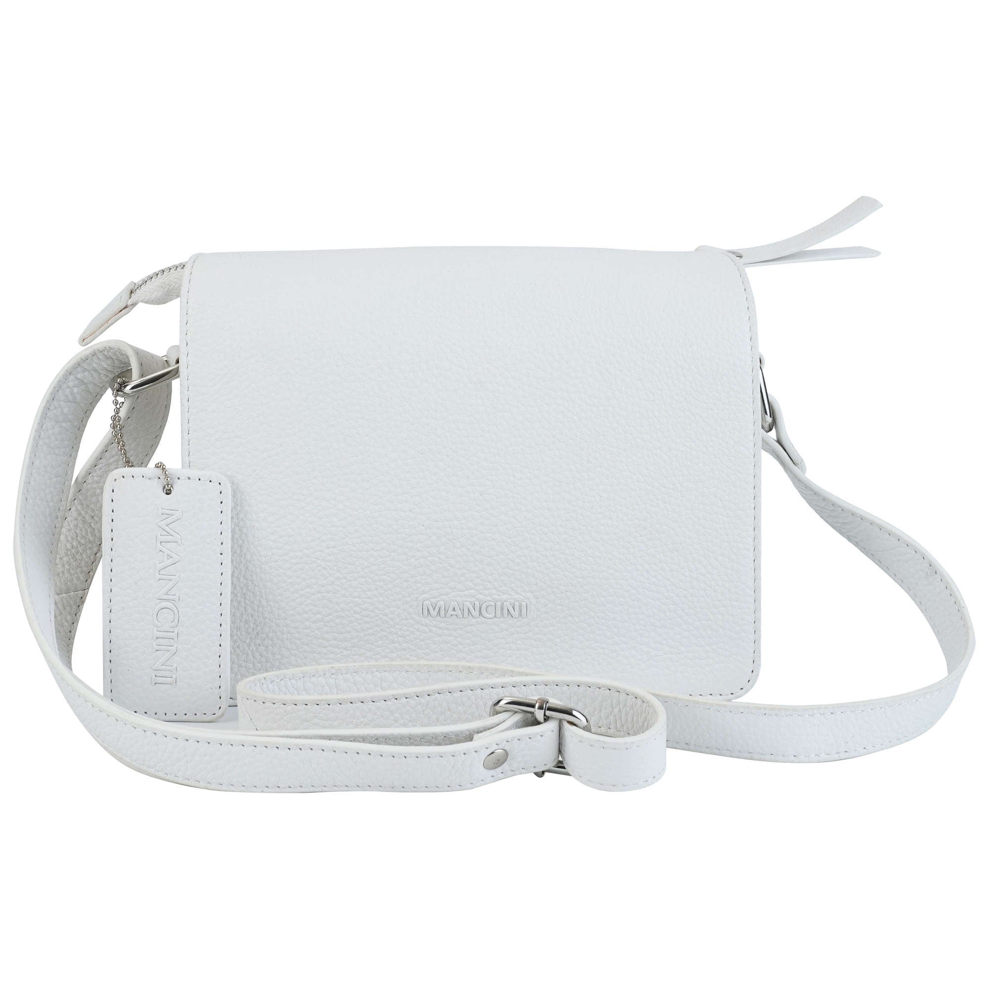 Mancini Cross-Body Bag White Mancini Pebbled Connie Small Crossbody Handbag