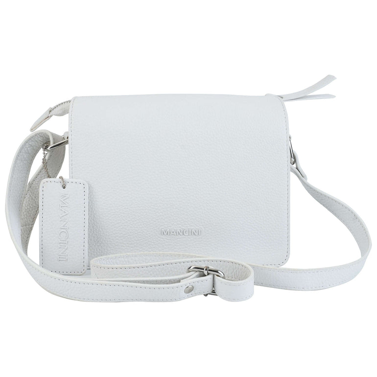 Mancini Cross-Body Bag White Mancini Pebbled Connie Small Crossbody Handbag