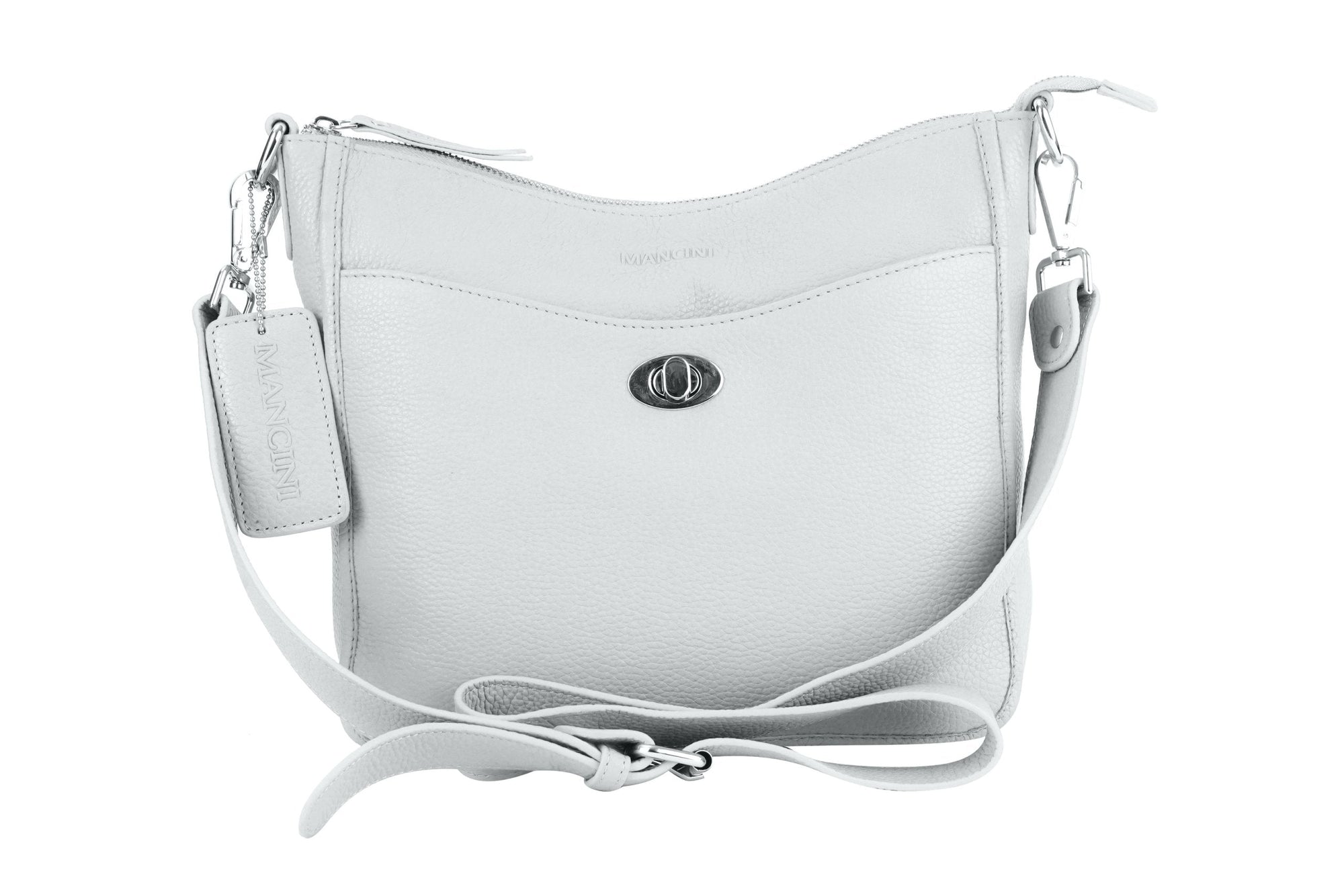 Mancini Cross-Body Bag White Mancini Pebbled Elizabeth Crossbody Handbag