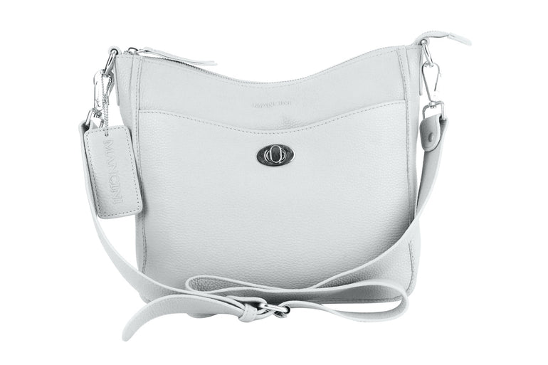Mancini Cross-Body Bag White Mancini Pebbled Elizabeth Crossbody Handbag