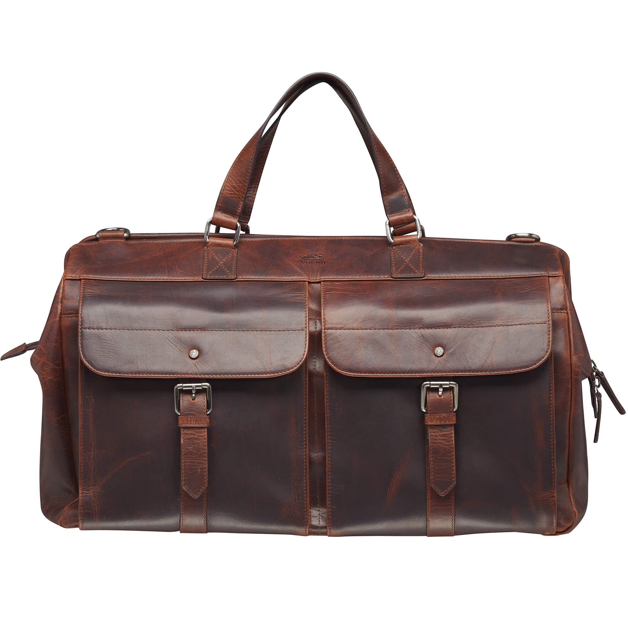 Mancini Duffles Brown Mancini Buffalo Dowel Rod Duffle Bag for Carry-On Travel