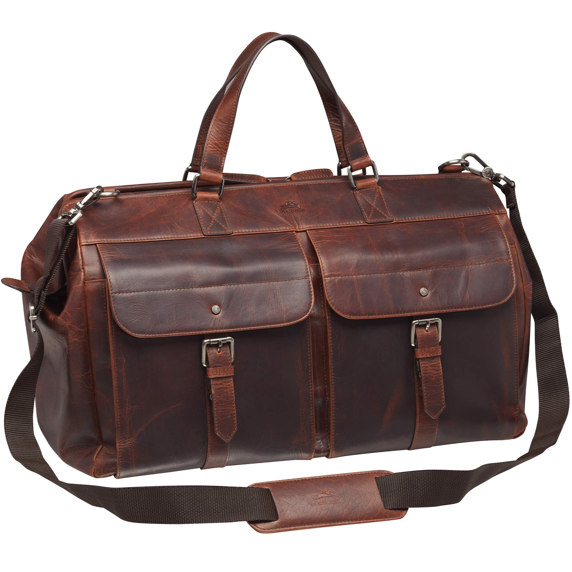 Mancini Duffles Mancini Buffalo Dowel Rod Duffle Bag for Carry-On Travel
