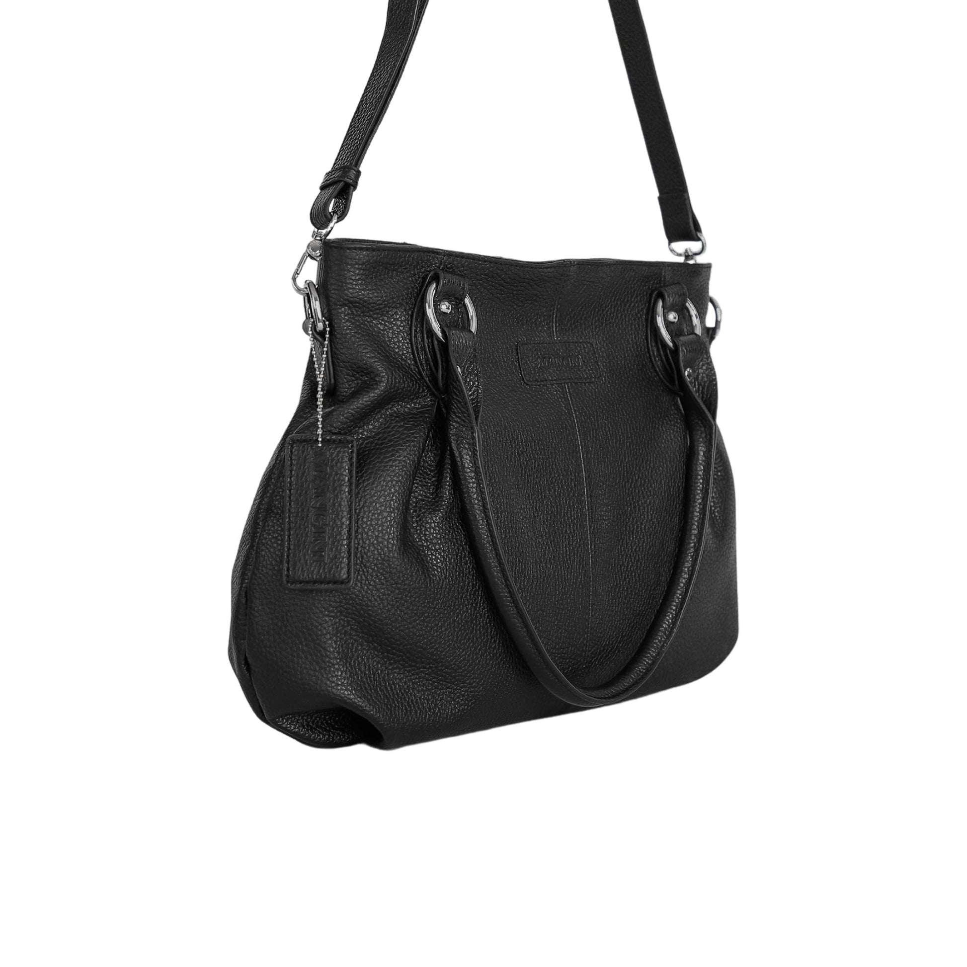 Mancini Handbags Black Mancini Melanie Large Convertible Shoulder Bag