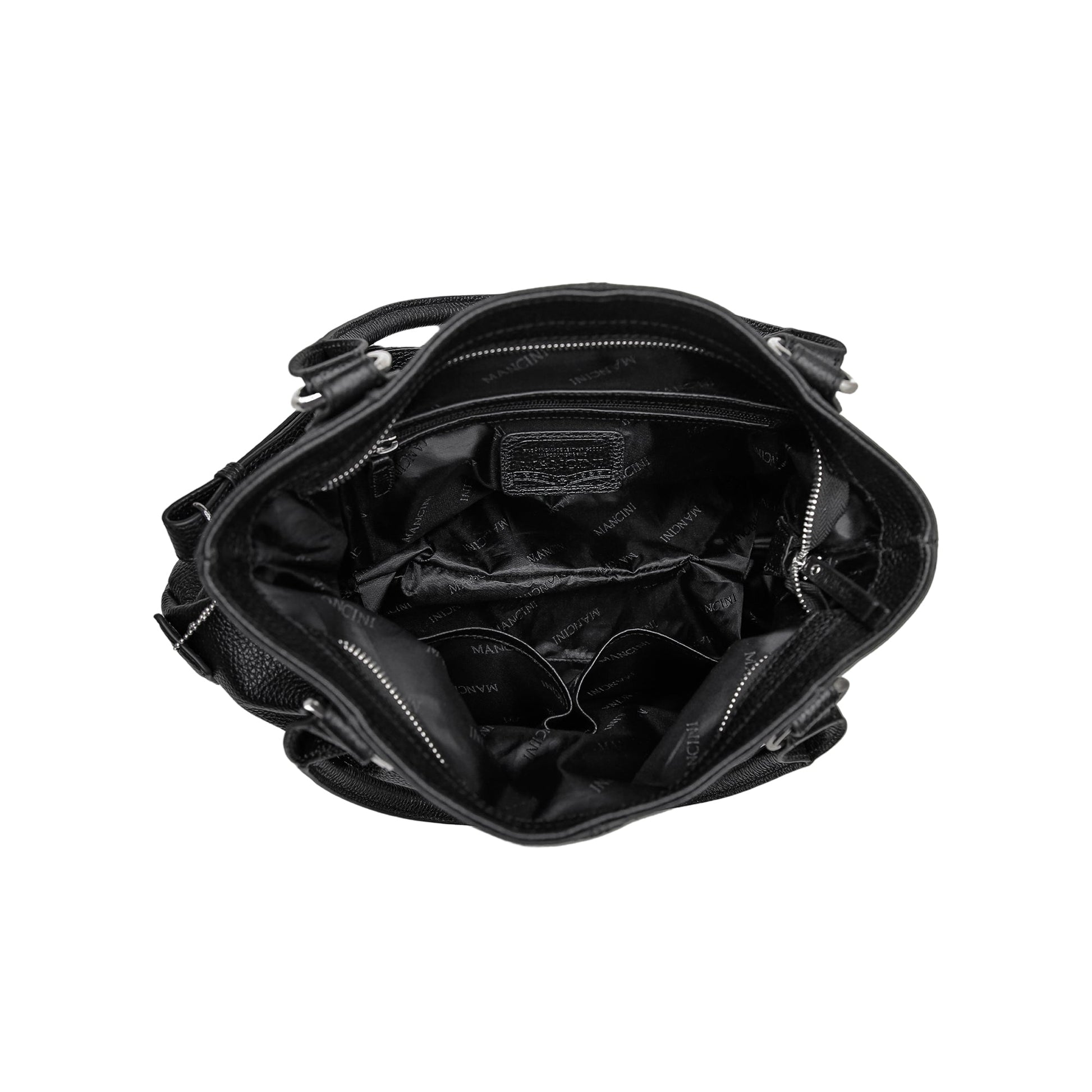 Mancini Handbags Black Mancini Melanie Large Convertible Shoulder Bag