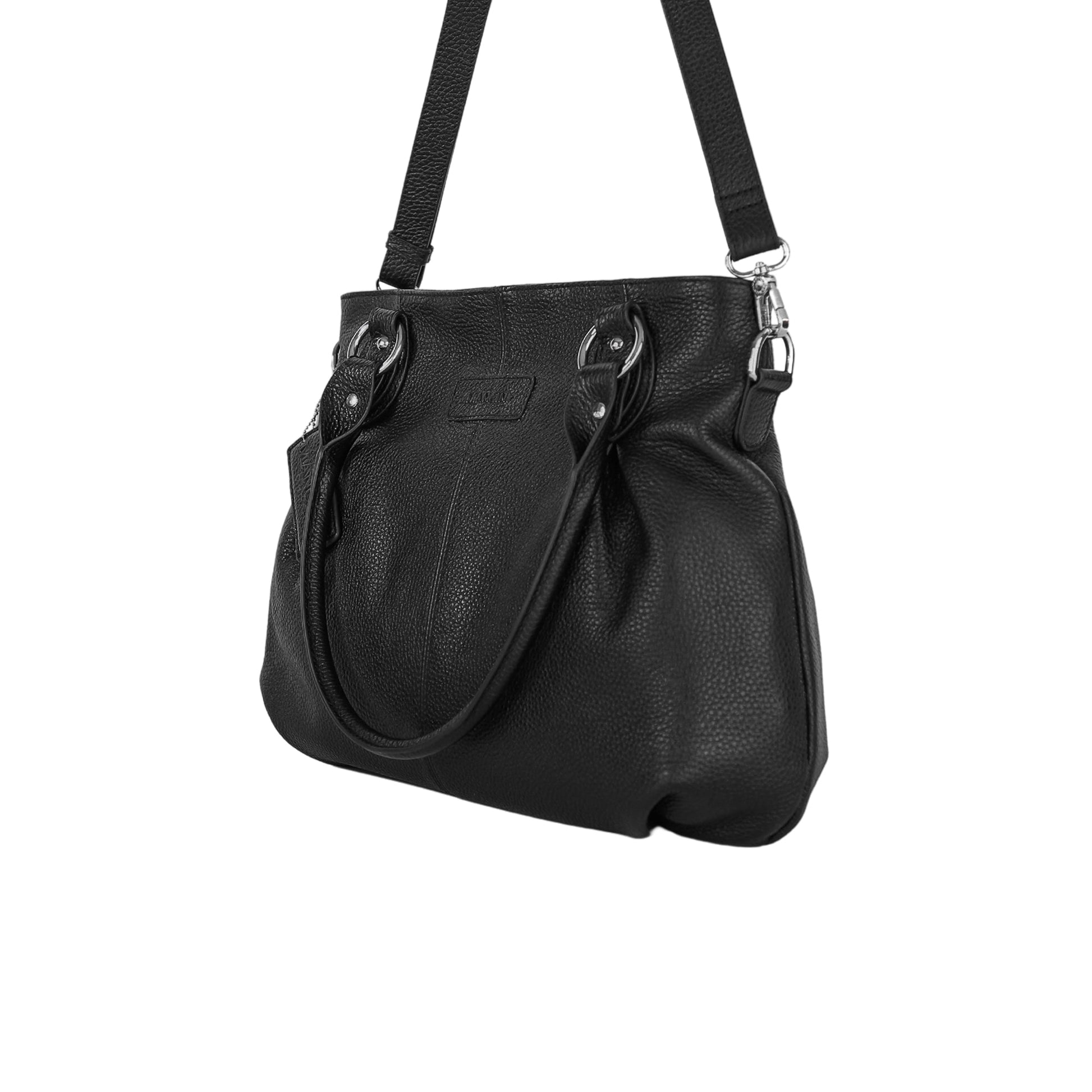 Mancini Handbags Black Mancini Melanie Large Convertible Shoulder Bag