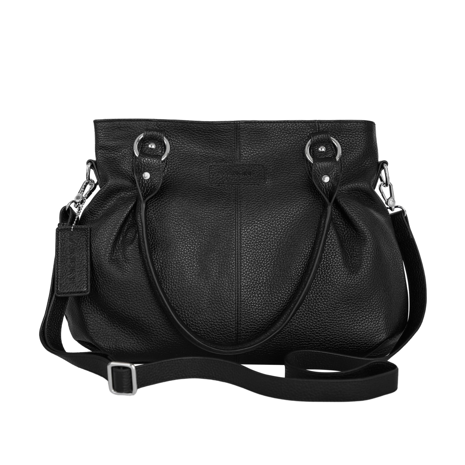 Mancini Handbags Black Mancini Melanie Large Convertible Shoulder Bag