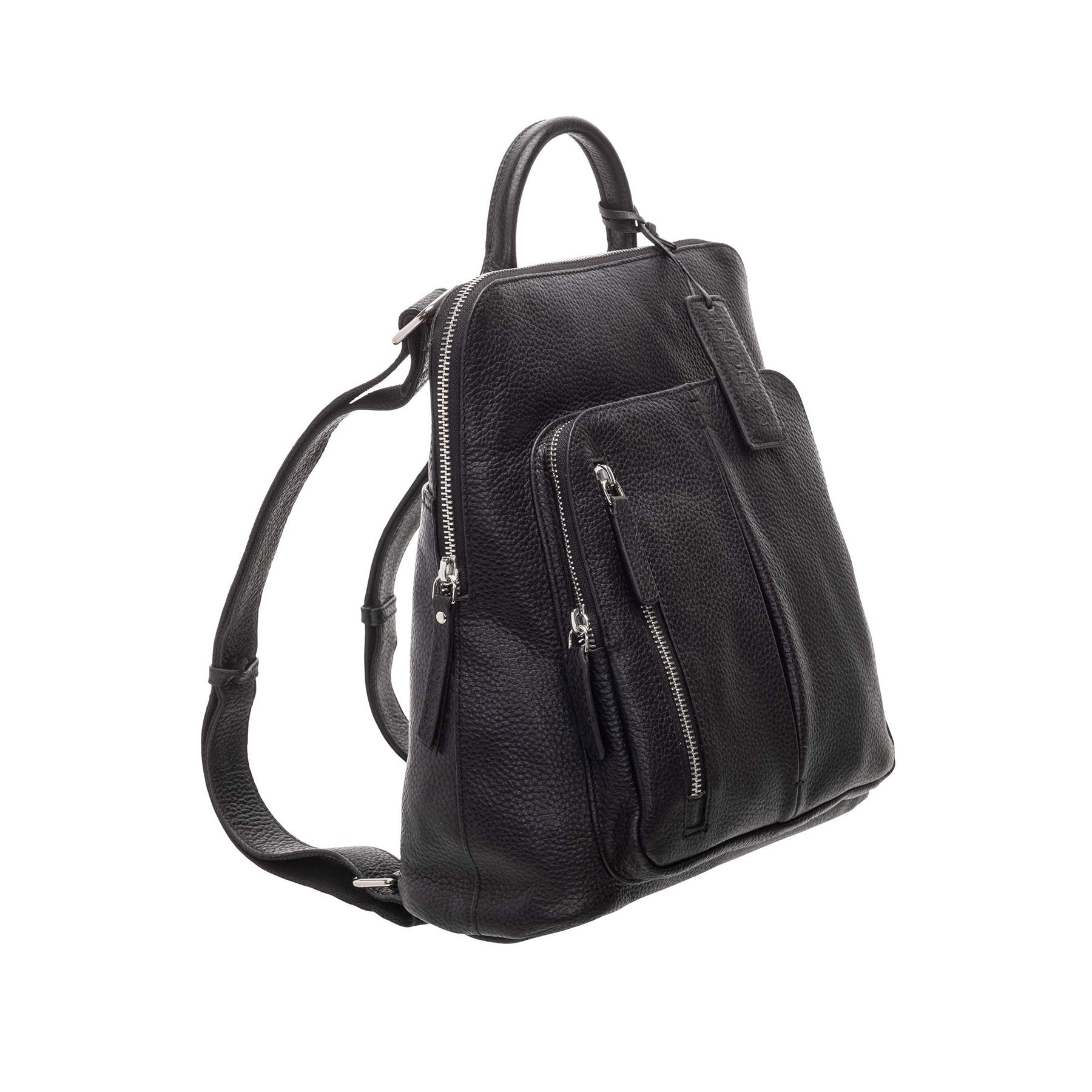 Mancini Handbags Black Mancini Pebbled Brigette Leather Backpack
