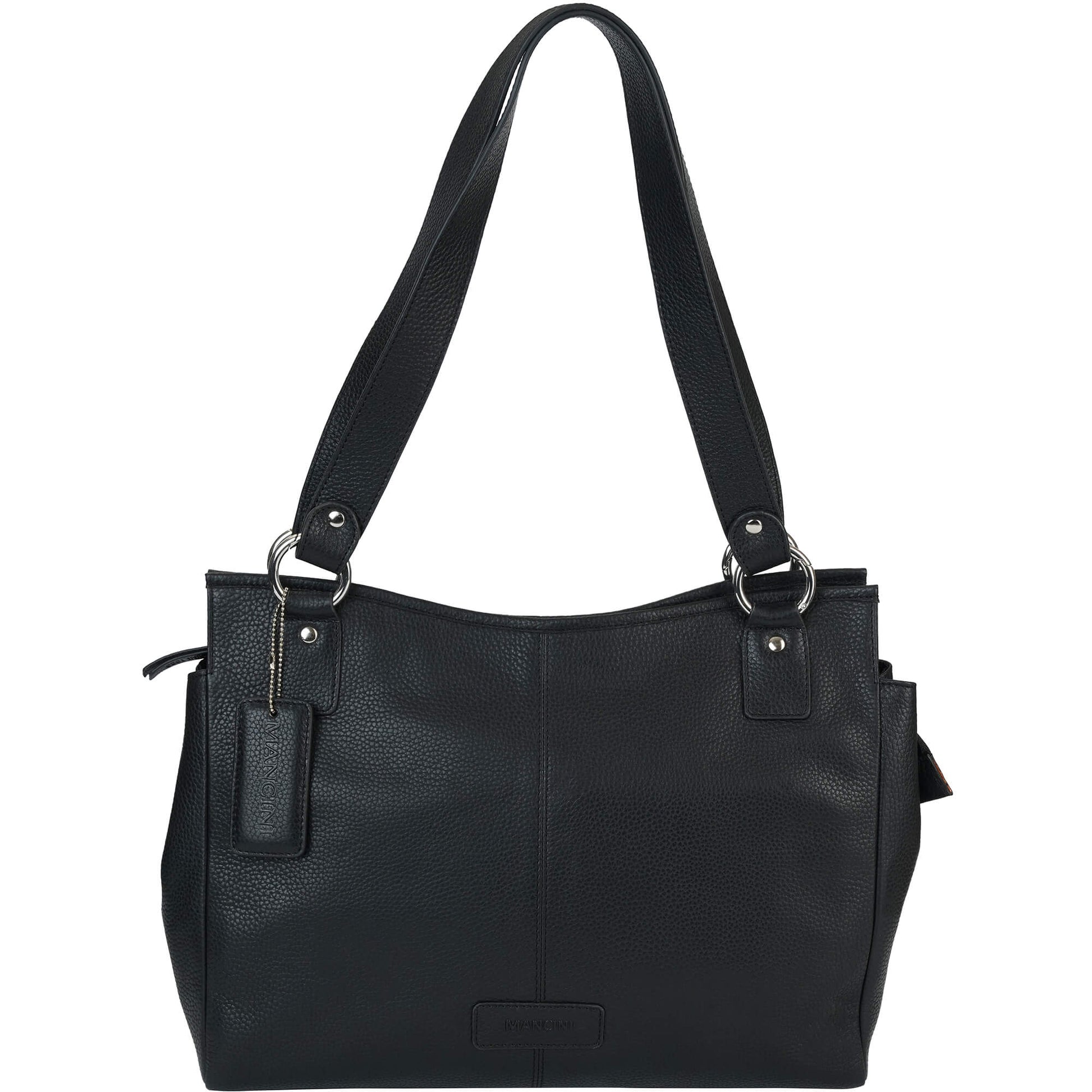 Mancini Handbags Black Mancini Pebbled Kelsea Shoulder Bag