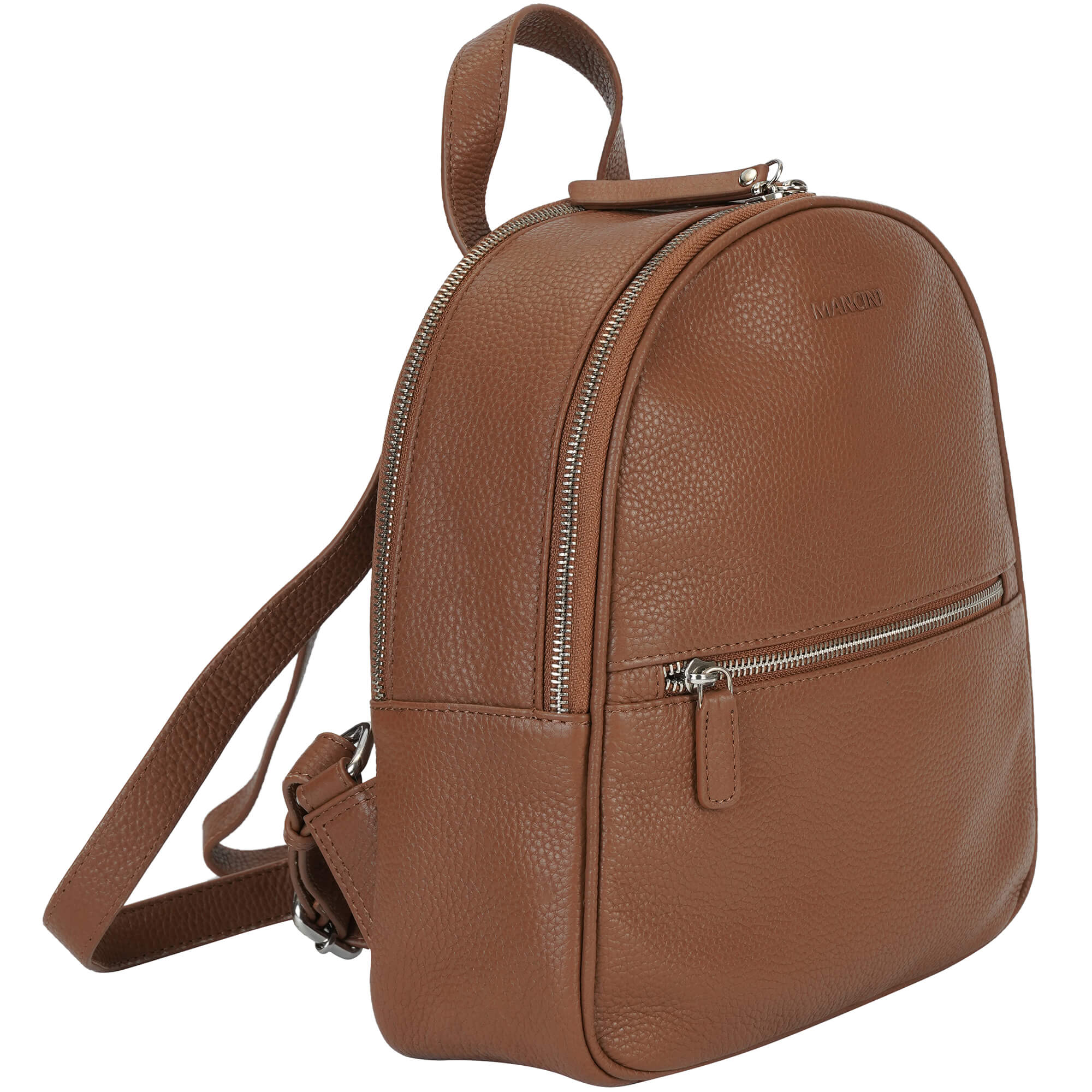 Mancini Handbags Camel Mancini Pebbled Audrey Backpack